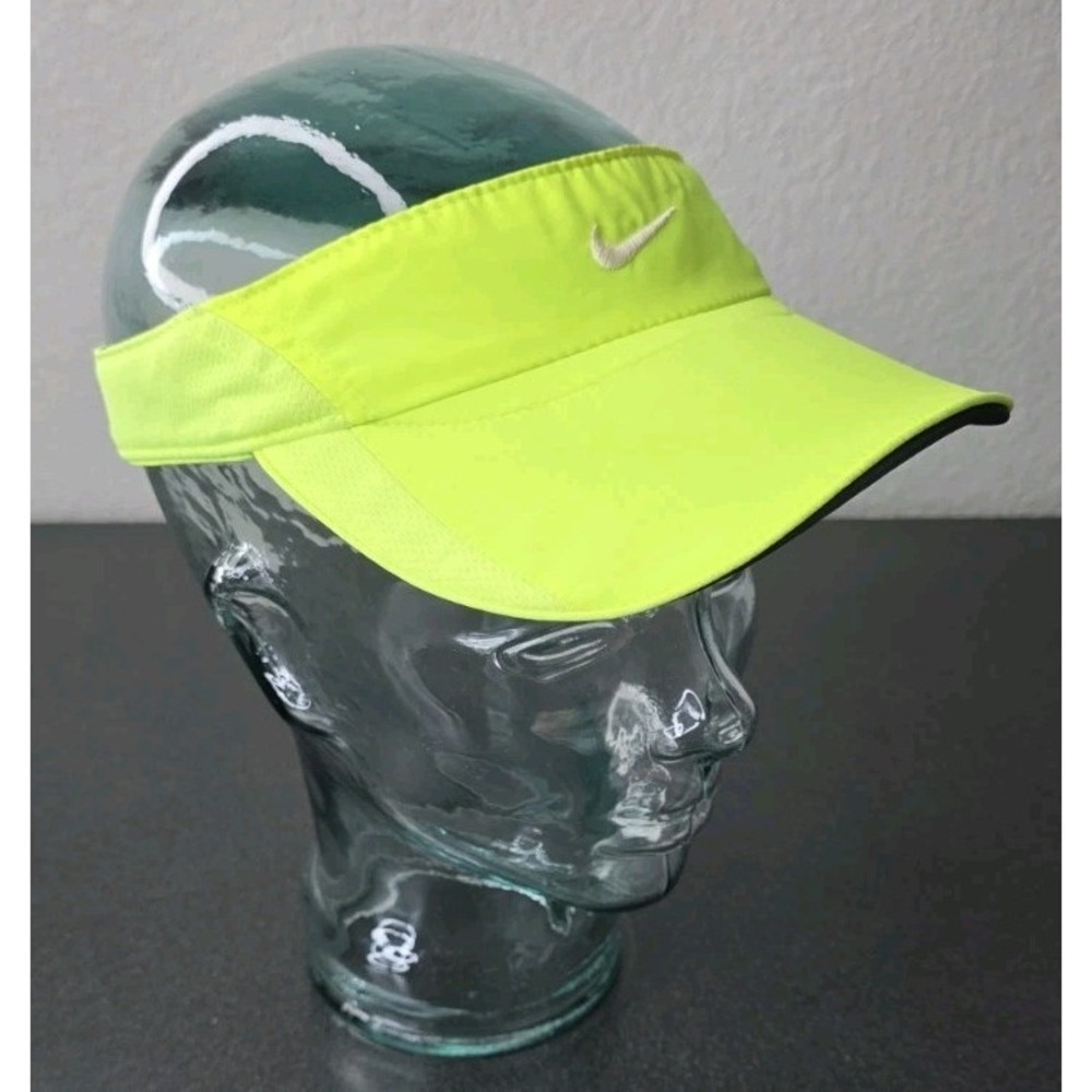Nike Featherlight DriFit Visor Cap Strap Back Hat Neon Green Swoosh Unisex OSFM